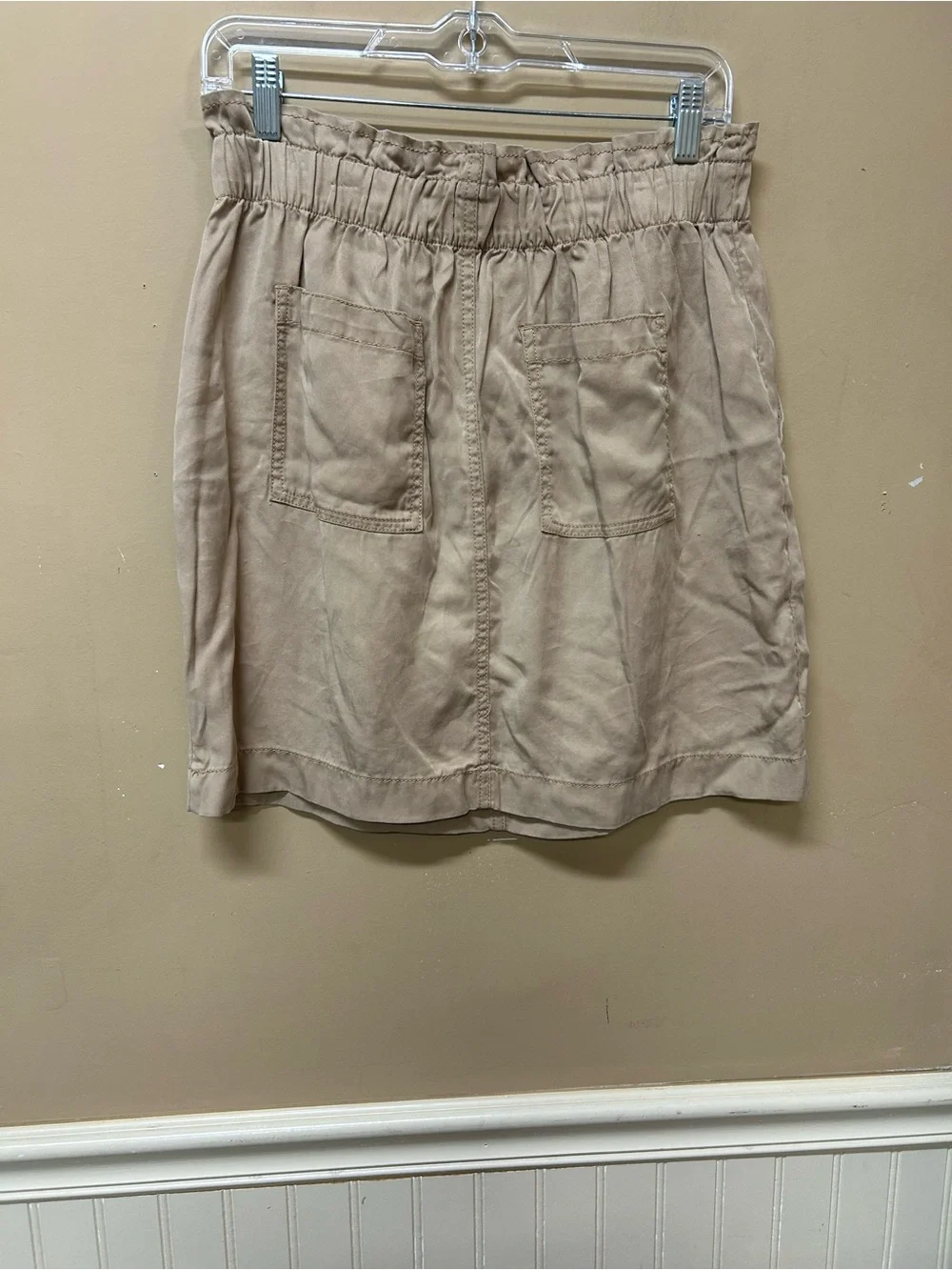 LOFT Skirt Women Size 4 Paperbag Khaki Pockets Beige Skirt NWT